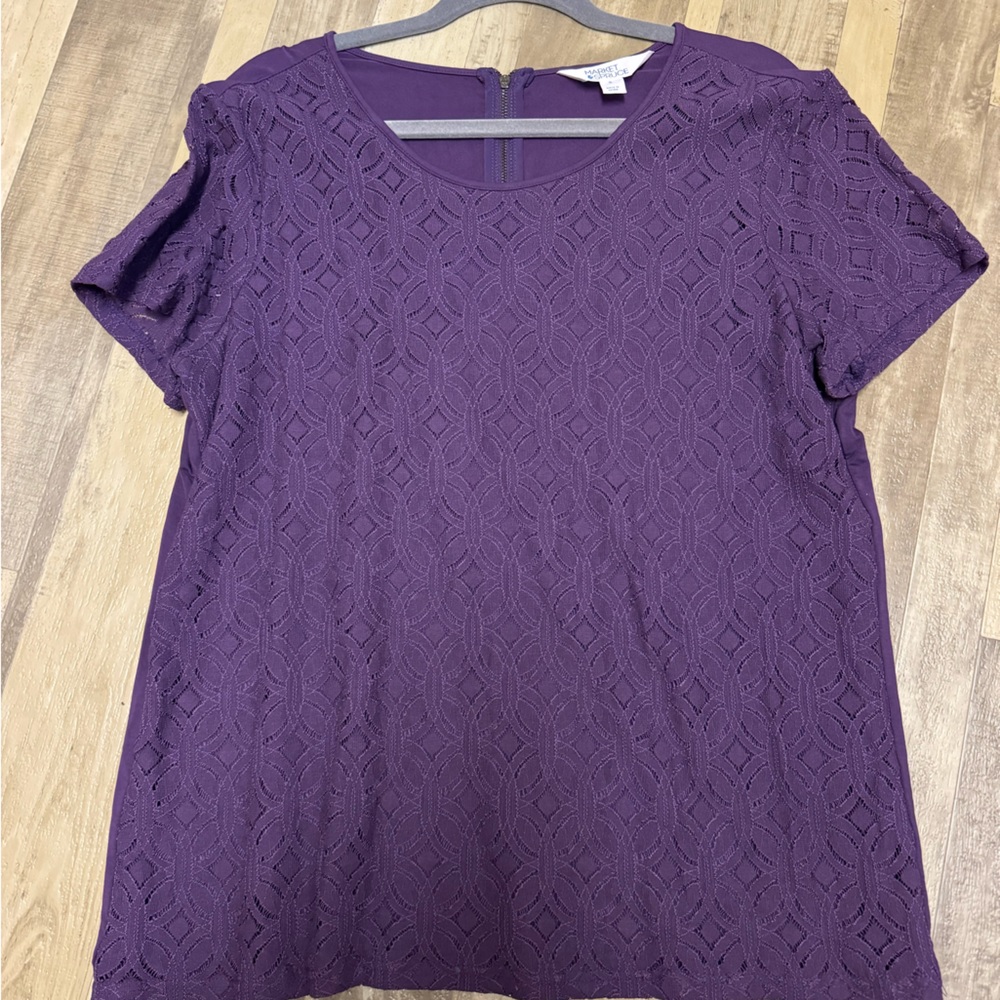 Market & Spruce Mixed Media Top - XL